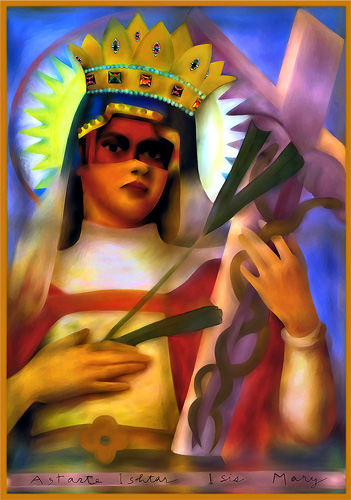 Mixed Madonna, mixed media digital painting by Jane Sherry