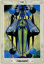 Tarot Trump #8: Adjustment, associated with the sign Libra