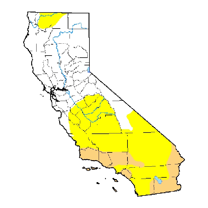 California Drought Map January 23, 2018, NOAA