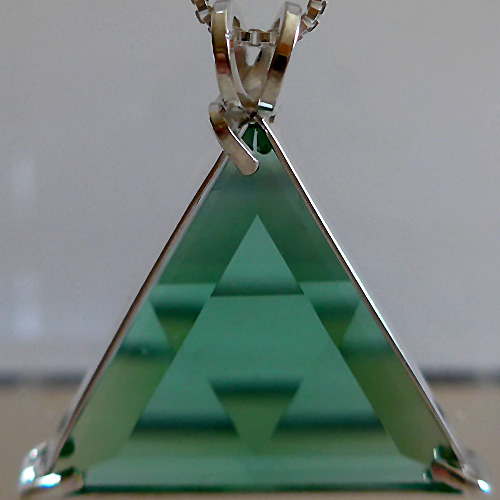 Tibetan Green Obsidian Star of David Pendant