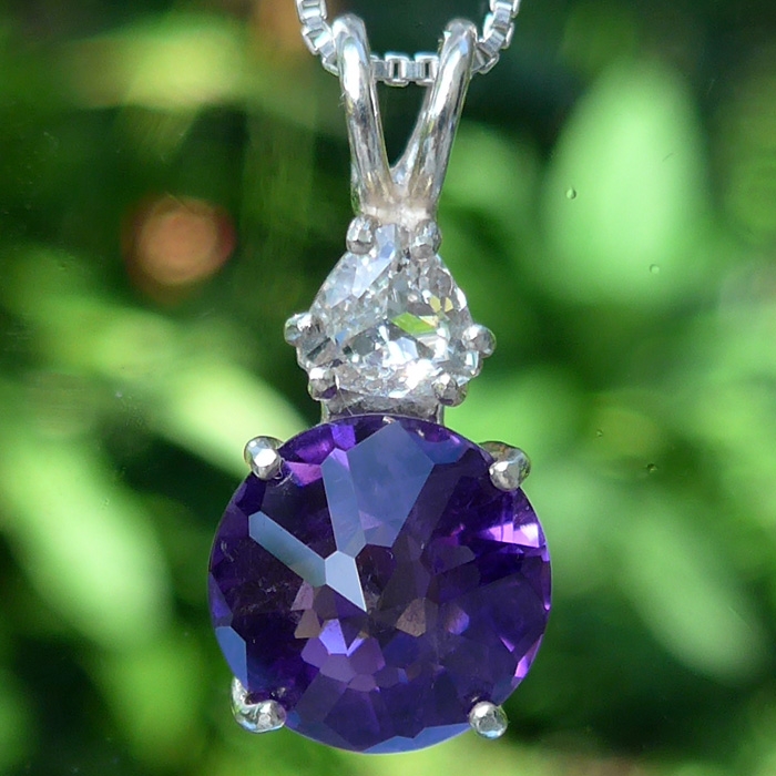 Amethyst Mini Radiant Heart with Danburite