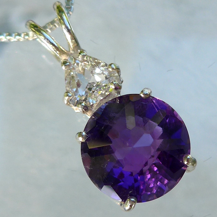 Amethyst Mini Radiant Heart with Danburite