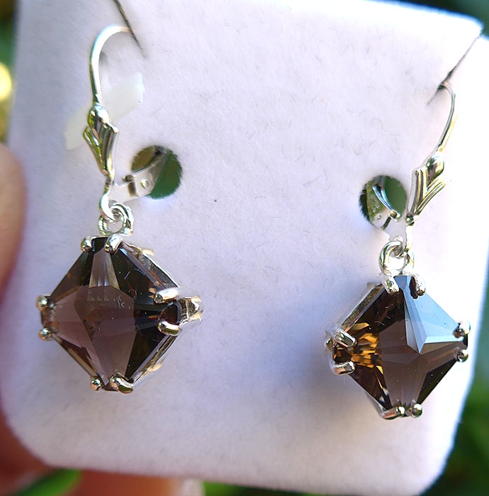 Smoky Quartz Magician Stone Hanging Earrings